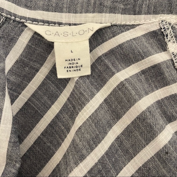 CASLON STRIPED POP OVER COTTON TUNIC SHIRT DRESS - Picture 8 of 9